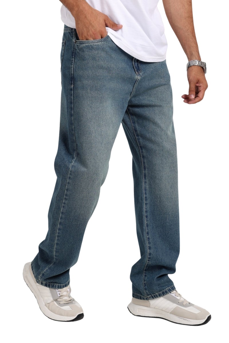 وايت رابيت جينز رجالي واسع الساق – أزرق داكن - Image 2